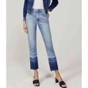 3x1 ombre dip dye straight leg crop jeans size 28